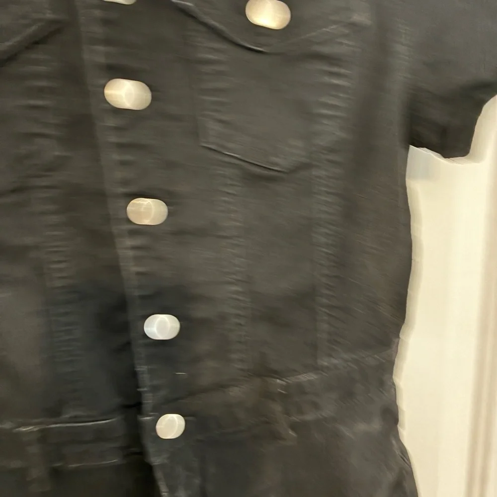 NWOT! SHEIN Black Short Sleeve Denim Romper - Picture 7 of 8